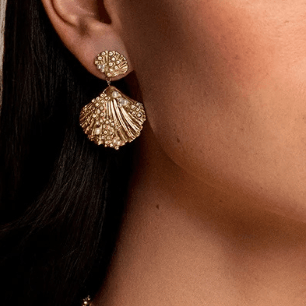 14k Gold Shell Earrings | GottaIce