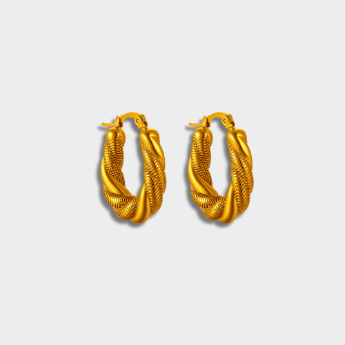 18K Gold-plated Stainless Steel Twist Earrings | GottaIce