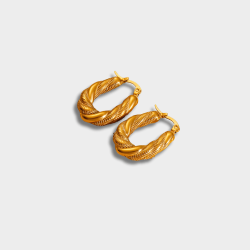 18K Gold-plated Stainless Steel Twist Earrings | GottaIce