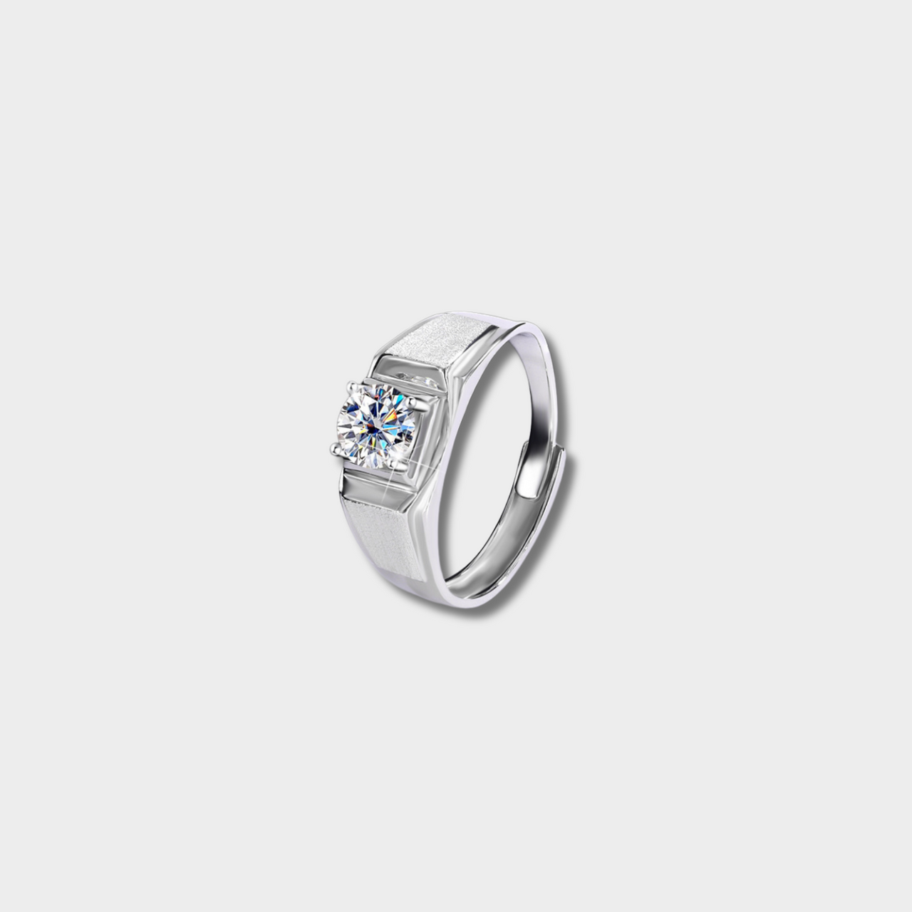 Bague Homme en Or Blanc 1 Karat