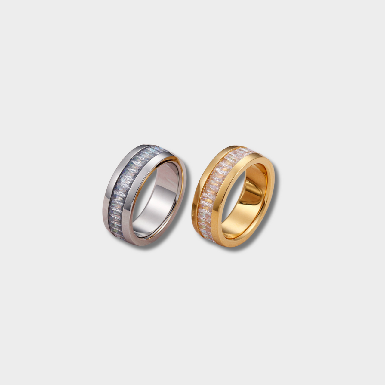 Bague Homme et Femme en Acier Titane avec Zircone