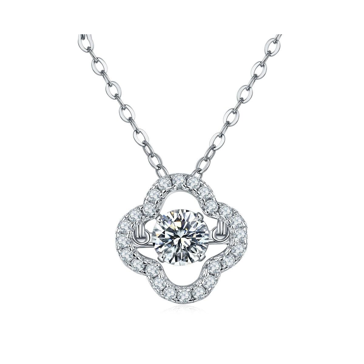 Pendentif Fleur en Argent Sterling avec Moissanite