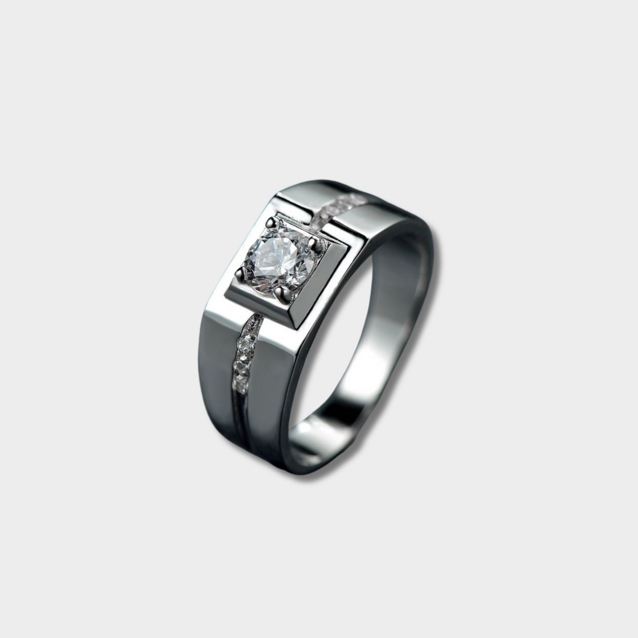 Bague Homme en Argent 925 et Pierre Diamantée