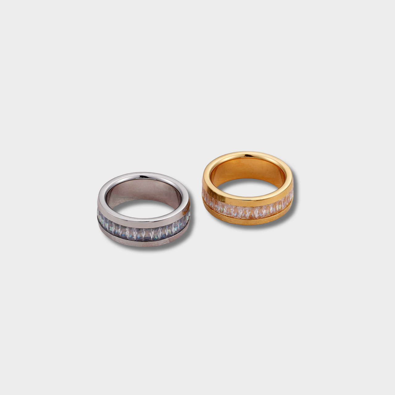 Bague Homme et Femme en Acier Titane avec Zircone