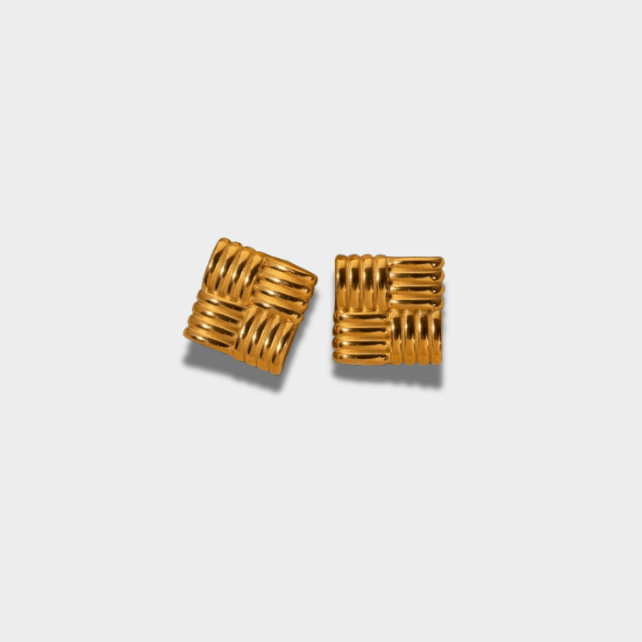 Gold Stainless Steel Square Earrings | GottaIce