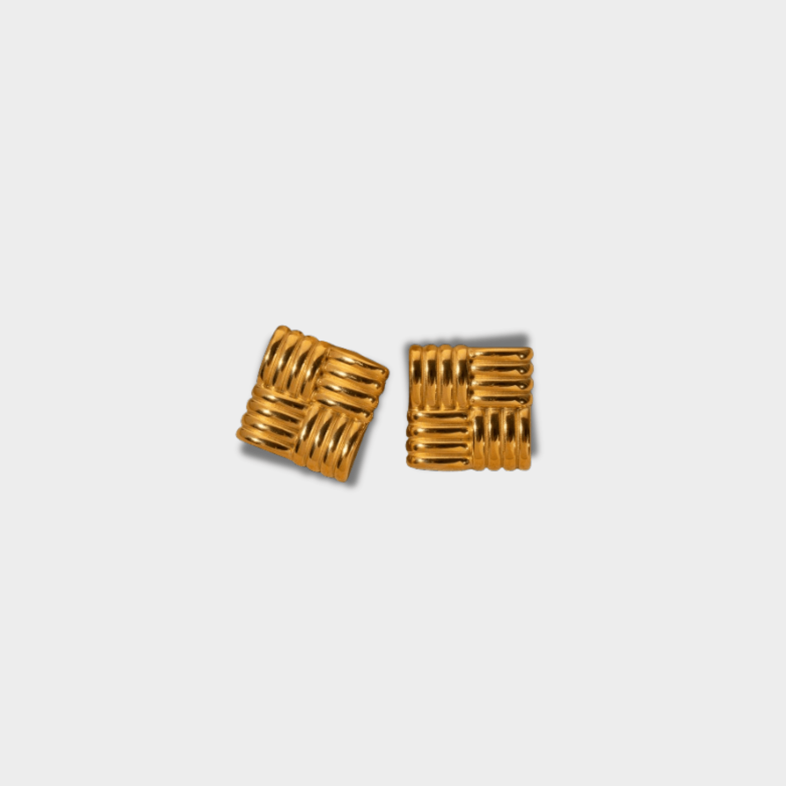 Gold Stainless Steel Square Earrings | GottaIce