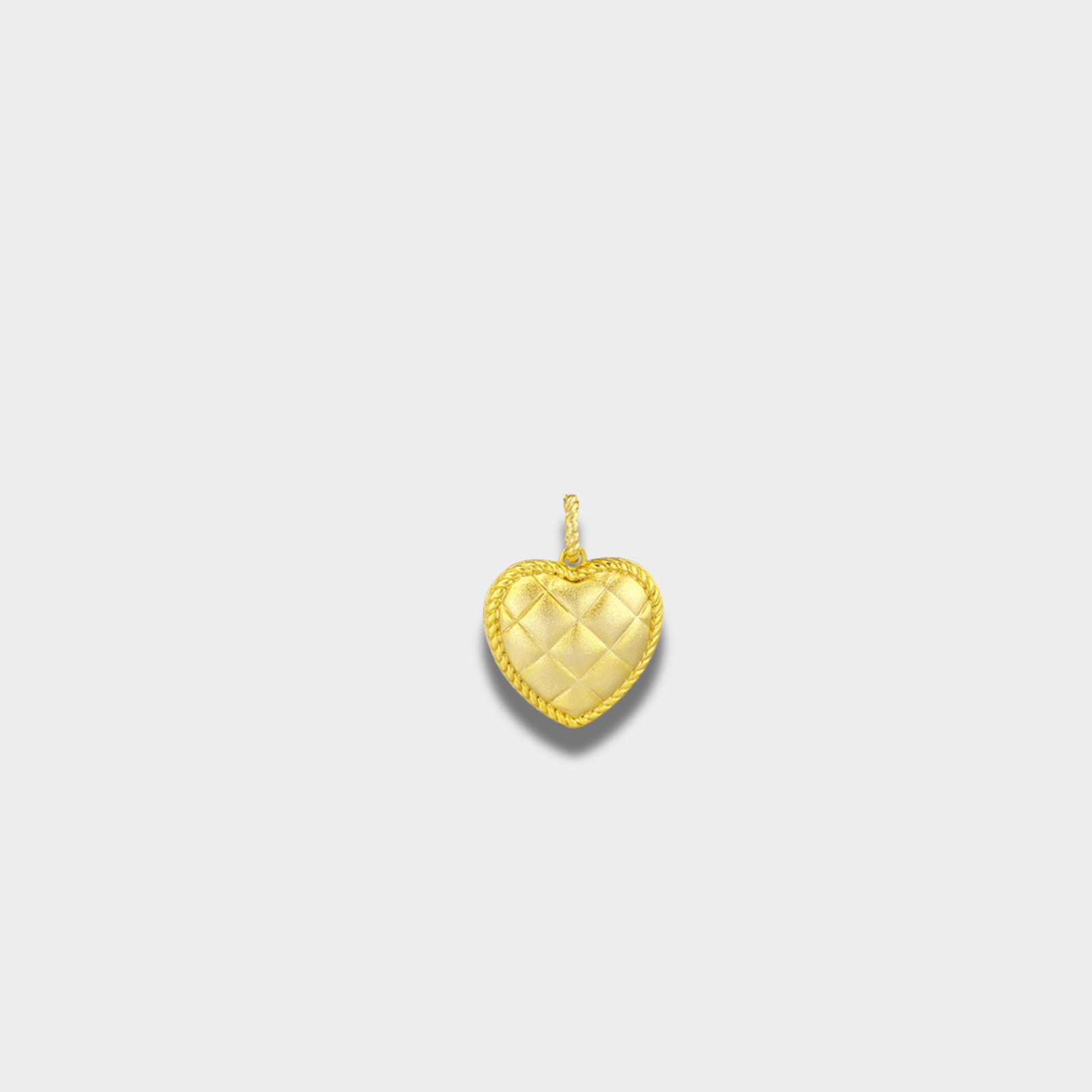 Golden Quilted Heart Silver Necklace and Earrings Set | GottaIce