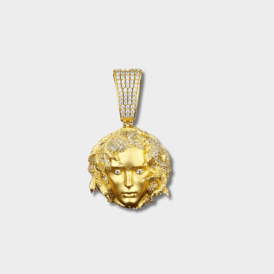 Pendentif Médusa Étincelant en Or Massif 18K