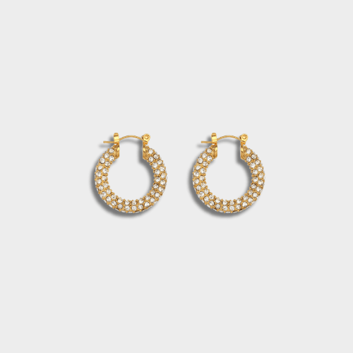 Luxury 18K Gold Plated Cubic Zirconia Hoop Earrings | GottaIce