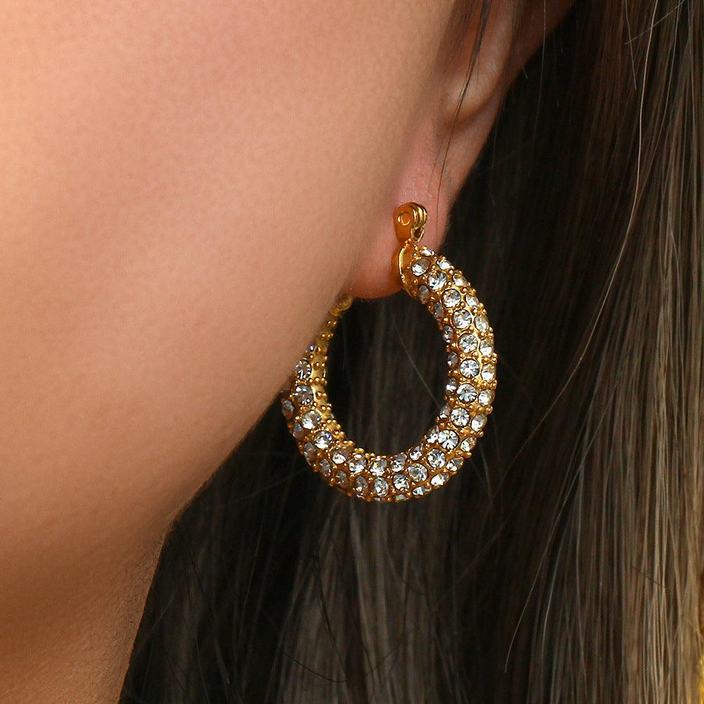 Luxury 18K Gold Plated Cubic Zirconia Hoop Earrings | GottaIce