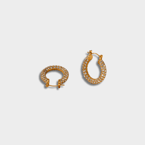 Luxury 18K Gold Plated Cubic Zirconia Hoop Earrings | GottaIce