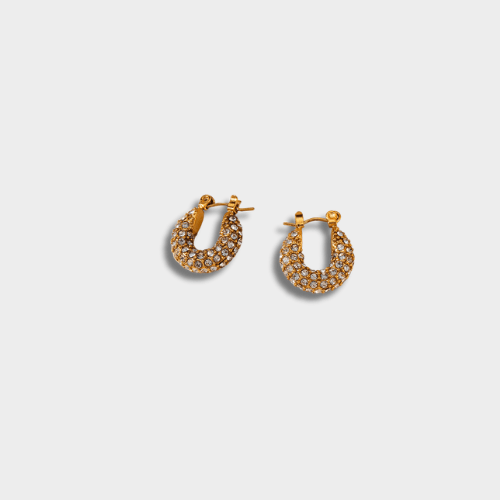 Luxury 18K Gold Plated Cubic Zirconia Hoop Earrings | GottaIce