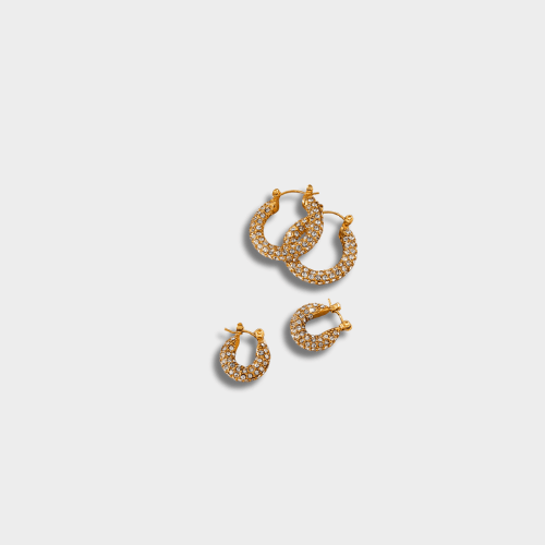 Luxury 18K Gold Plated Cubic Zirconia Hoop Earrings | GottaIce