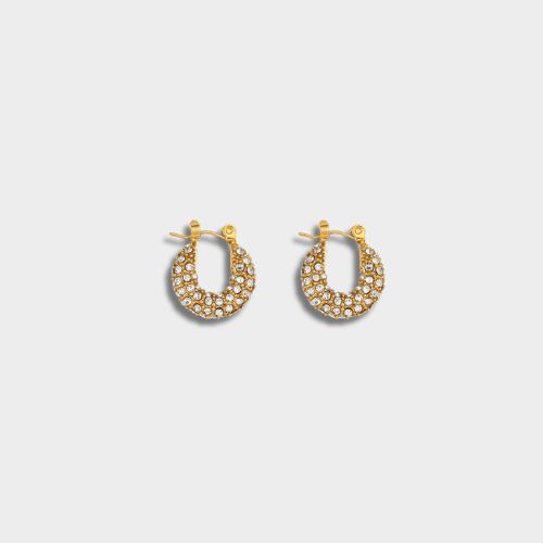 Luxury 18K Gold Plated Cubic Zirconia Hoop Earrings | GottaIce