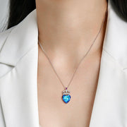 S925 Sterling Silver Blue Heart Crown Pendant | GottaIce