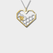S925 Sterling Silver Honeycomb Heart Pendant | GottaIce