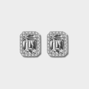 S925 Sterling Silver Rectangular Moissanite Earrings for Women | GottaIce