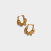 Sculptural Gold-Tone Stainless Steel Statement Earrings | GottaIce