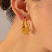 Sculptural Gold-Tone Stainless Steel Statement Earrings | GottaIce