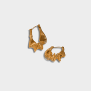 Sculptural Gold-Tone Stainless Steel Statement Earrings | GottaIce