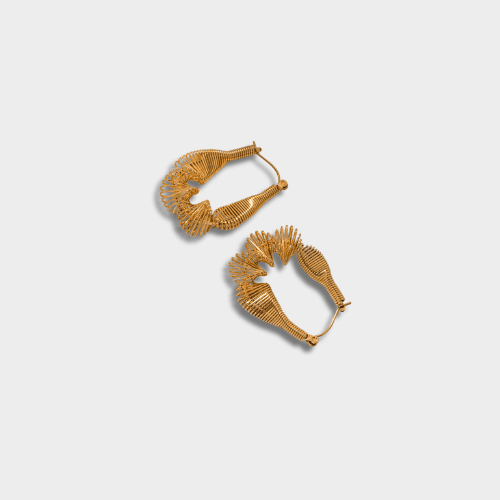 Sculptural Gold-Tone Stainless Steel Statement Earrings | GottaIce